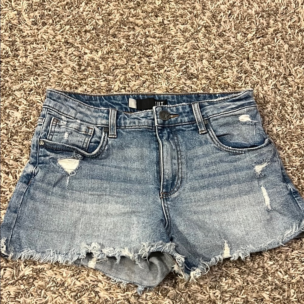 KUT Denim Blue Distressed Women's Jean Shorts